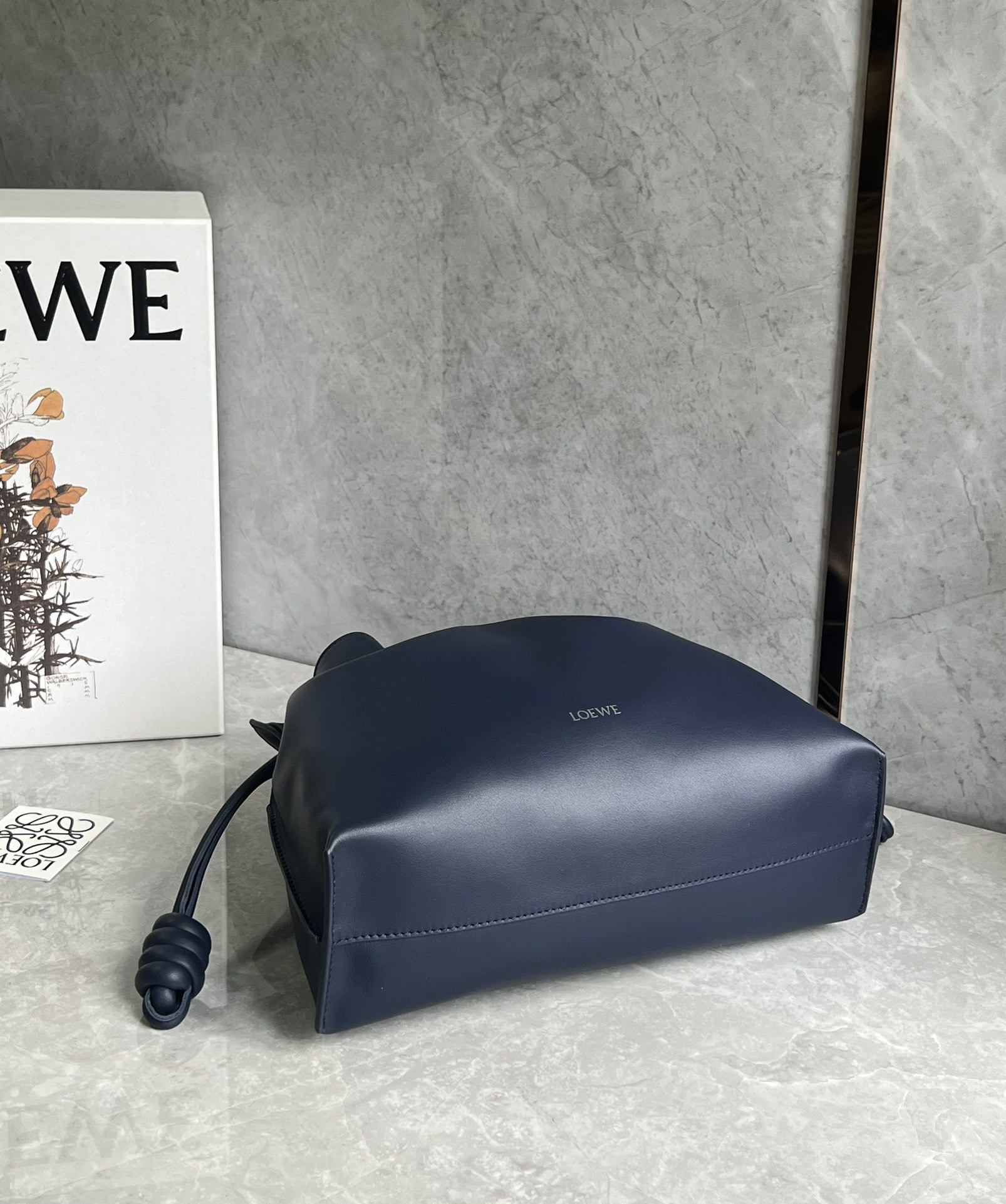 Loewe Medium Flamenco Clutch in Nappa Calfskin Abyss Blue